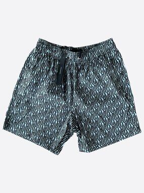 Amiri Blue & Black Repeat Logo Swimshorts